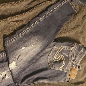 EUC silver skinny stretchy jeans